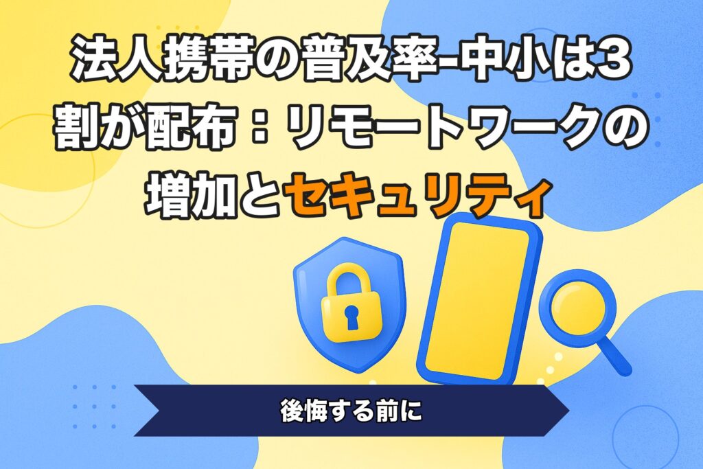法人携帯の普及率-中小は3割が配布：リモートワークの増加とセキュリティ