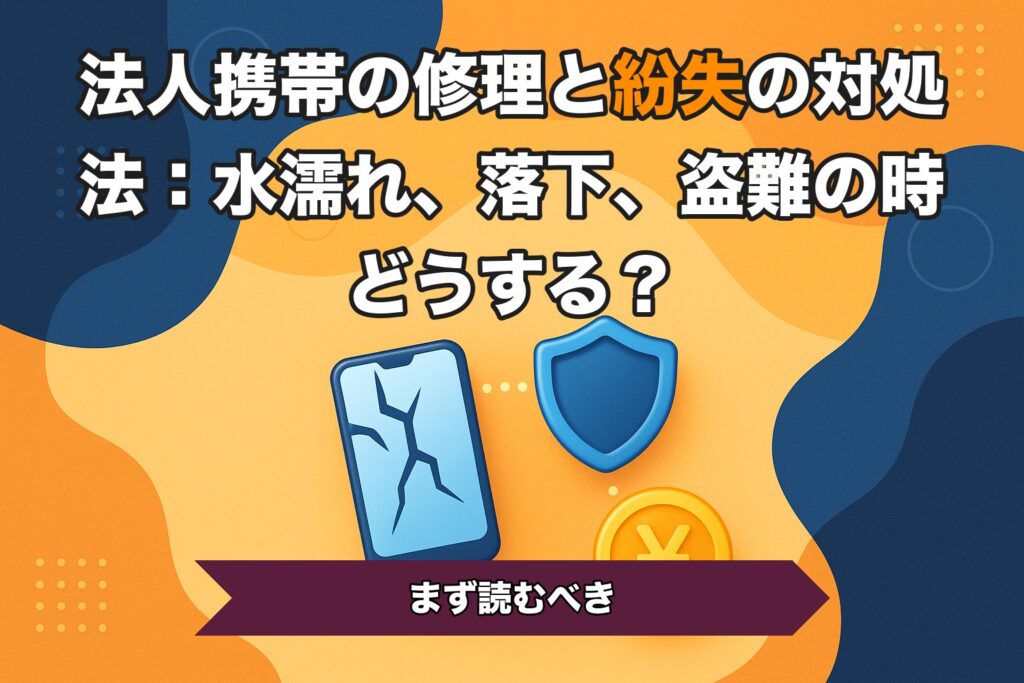 法人携帯の修理と紛失の対処法：水濡れ、落下、盗難の時どうする？