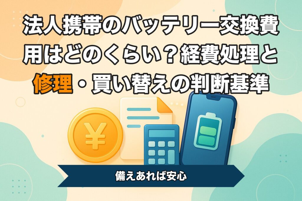 法人携帯のバッテリー交換費用はどのくらい？経費処理と修理・買い替えの判断基準
