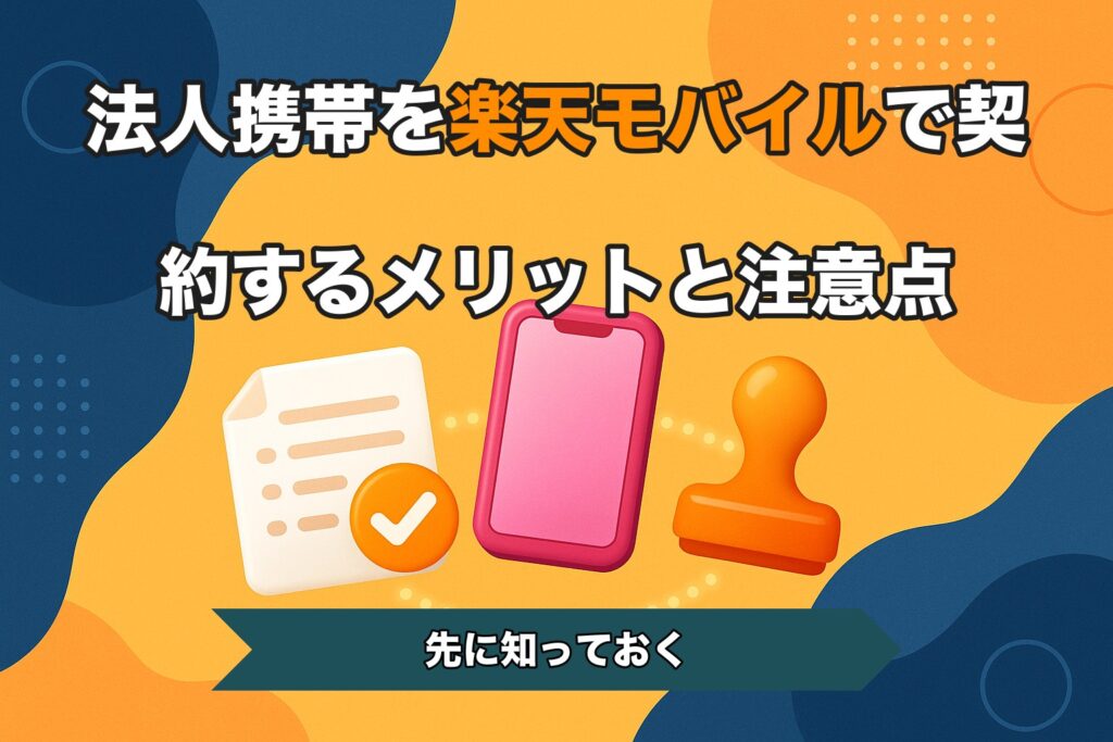 法人携帯を楽天モバイルで契約するメリットと注意点