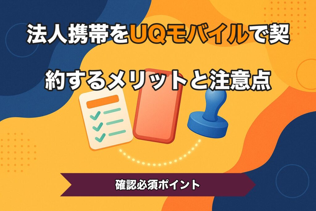 法人携帯をUQモバイルで契約するメリットと注意点